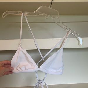 Full Tilt White Cross Back Bikini Top